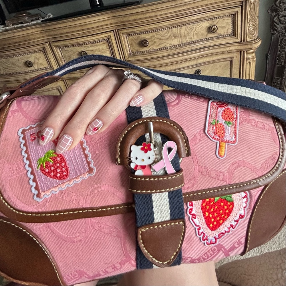 90s y2k vintage coquette pink Chaps for Ralph Lauren shoulder bag